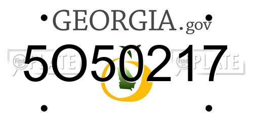 5O50217 Georgia License Plate