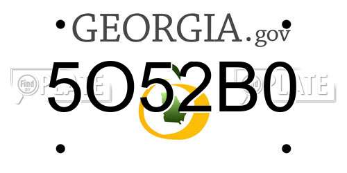 5O52B0 Georgia License Plate