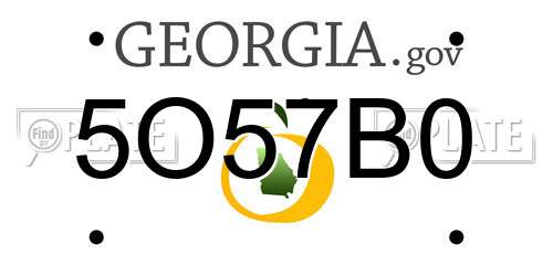 5O57B0 Georgia License Plate