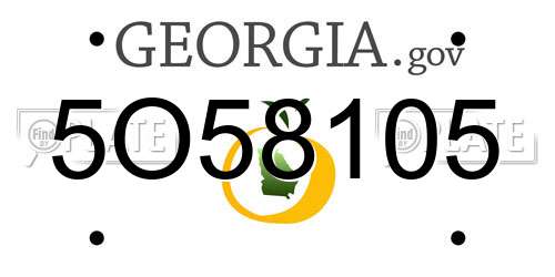 5O58105 Georgia License Plate