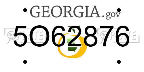 5O62876 Georgia License Plate