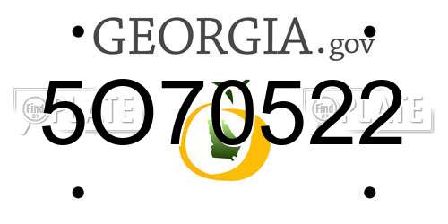 5O70522 Georgia License Plate
