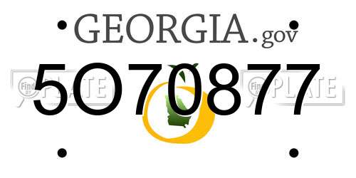 5O70877 Georgia License Plate