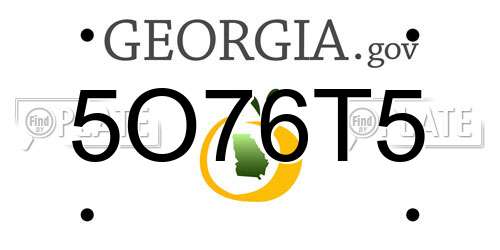 5O76T5 Georgia License Plate