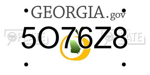 5O76Z8 Georgia License Plate