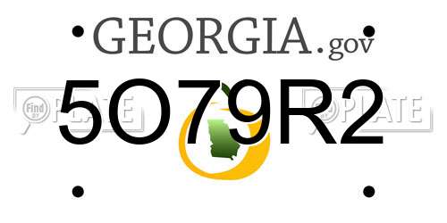 5O79R2 Georgia License Plate