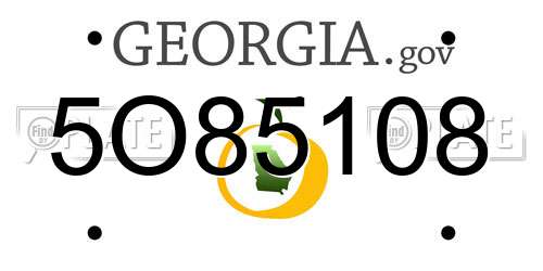5O85108 Georgia License Plate