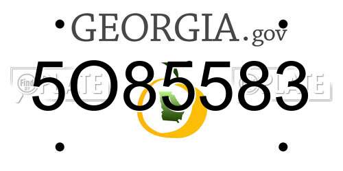 5O85583 Georgia License Plate