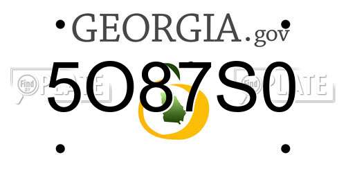 5O87S0 Georgia License Plate