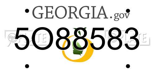 5O88583 Georgia License Plate
