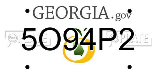 5O94P2 Georgia License Plate