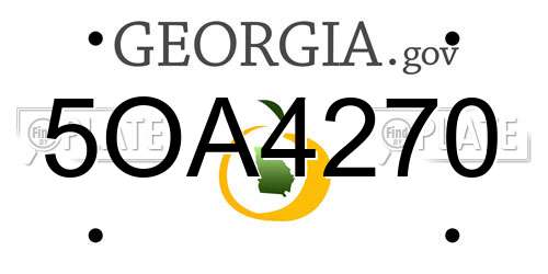 5OA4270 Georgia License Plate
