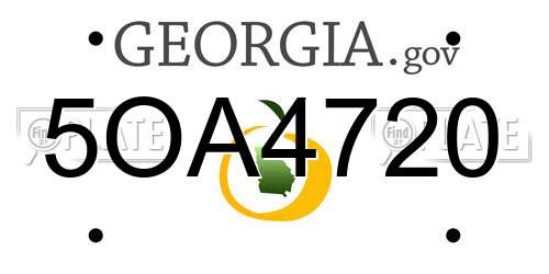 5OA4720 Georgia License Plate