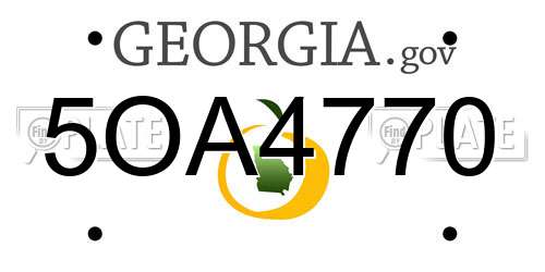 5OA4770 Georgia License Plate