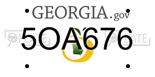5OA676 Georgia License Plate