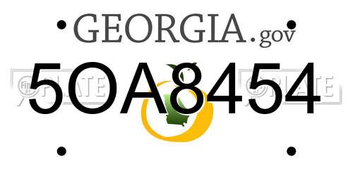 5OA8454 Georgia License Plate