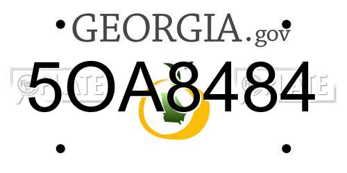 5OA8484 Georgia License Plate
