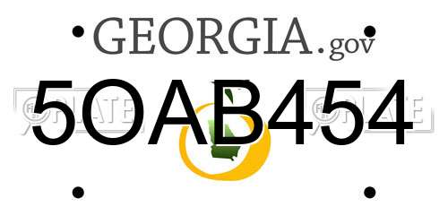 5OAB454 Georgia License Plate