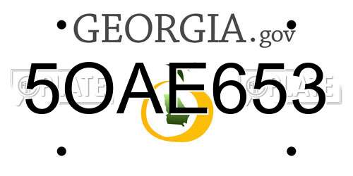 5OAE653 Georgia License Plate
