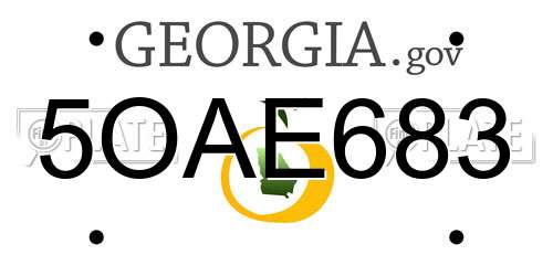 5OAE683 Georgia License Plate