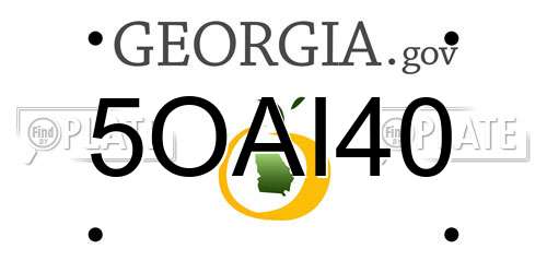 5OAI40 Georgia License Plate