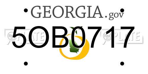5OB0717 Georgia License Plate