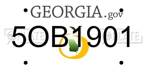 5OB1901 Georgia License Plate
