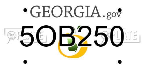 5OB250 Georgia License Plate