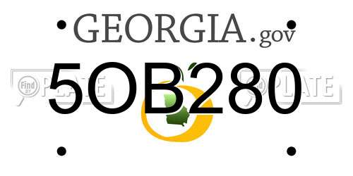 5OB280 Georgia License Plate