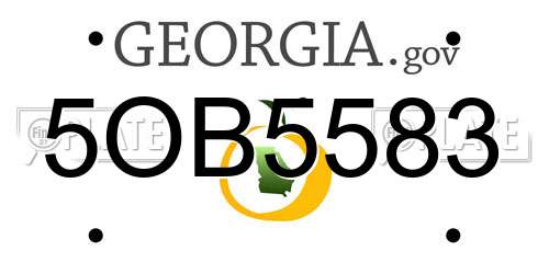 5OB5583 Georgia License Plate