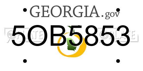 5OB5853 Georgia License Plate