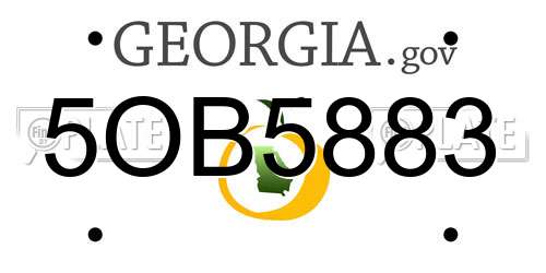 5OB5883 Georgia License Plate