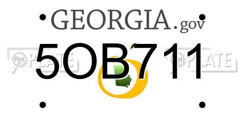 5OB711 Georgia License Plate