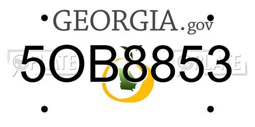 5OB8853 Georgia License Plate