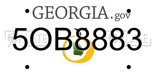5OB8883 Georgia License Plate