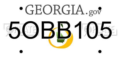 5OBB105 Georgia License Plate