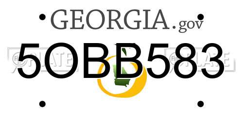 5OBB583 Georgia License Plate