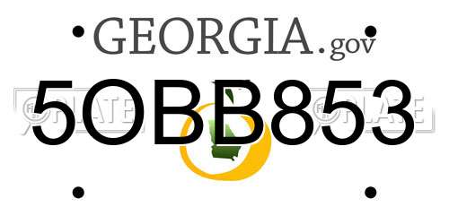 5OBB853 Georgia License Plate