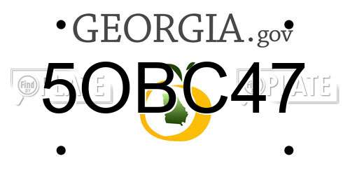 5OBC47 Georgia License Plate