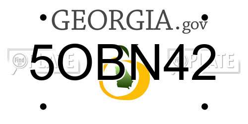 5OBN42 Georgia License Plate