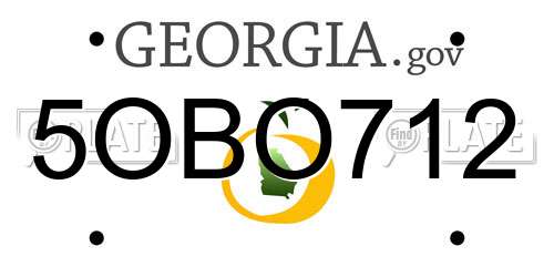 5OBO712 Georgia License Plate