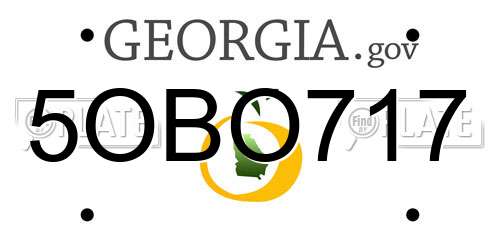 5OBO717 Georgia License Plate