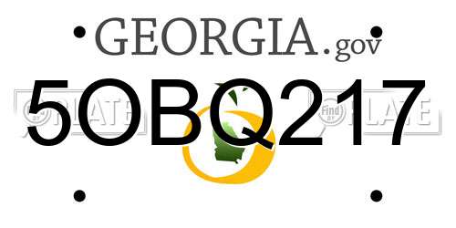 5OBQ217 Georgia License Plate
