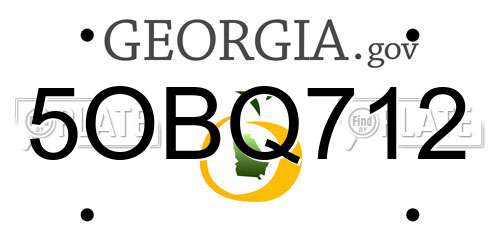 5OBQ712 Georgia License Plate