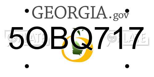 5OBQ717 Georgia License Plate