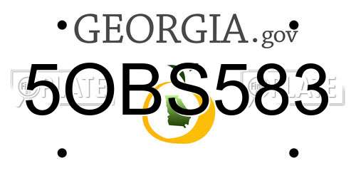 5OBS583 Georgia License Plate
