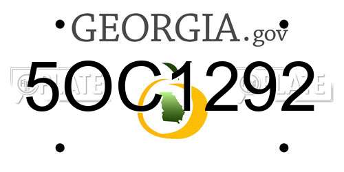 5OC1292 Georgia License Plate