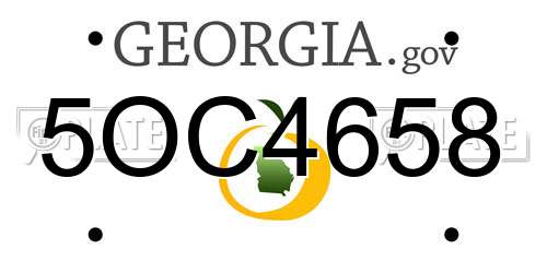 5OC4658 Georgia License Plate