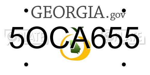 5OCA655 Georgia License Plate