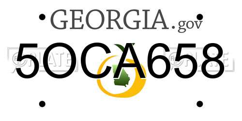 5OCA658 Georgia License Plate